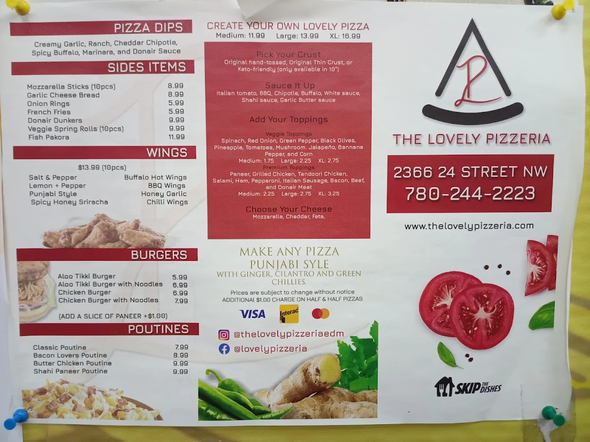 Menu, The Lovely Pizzeria ( Market at the Meadows )