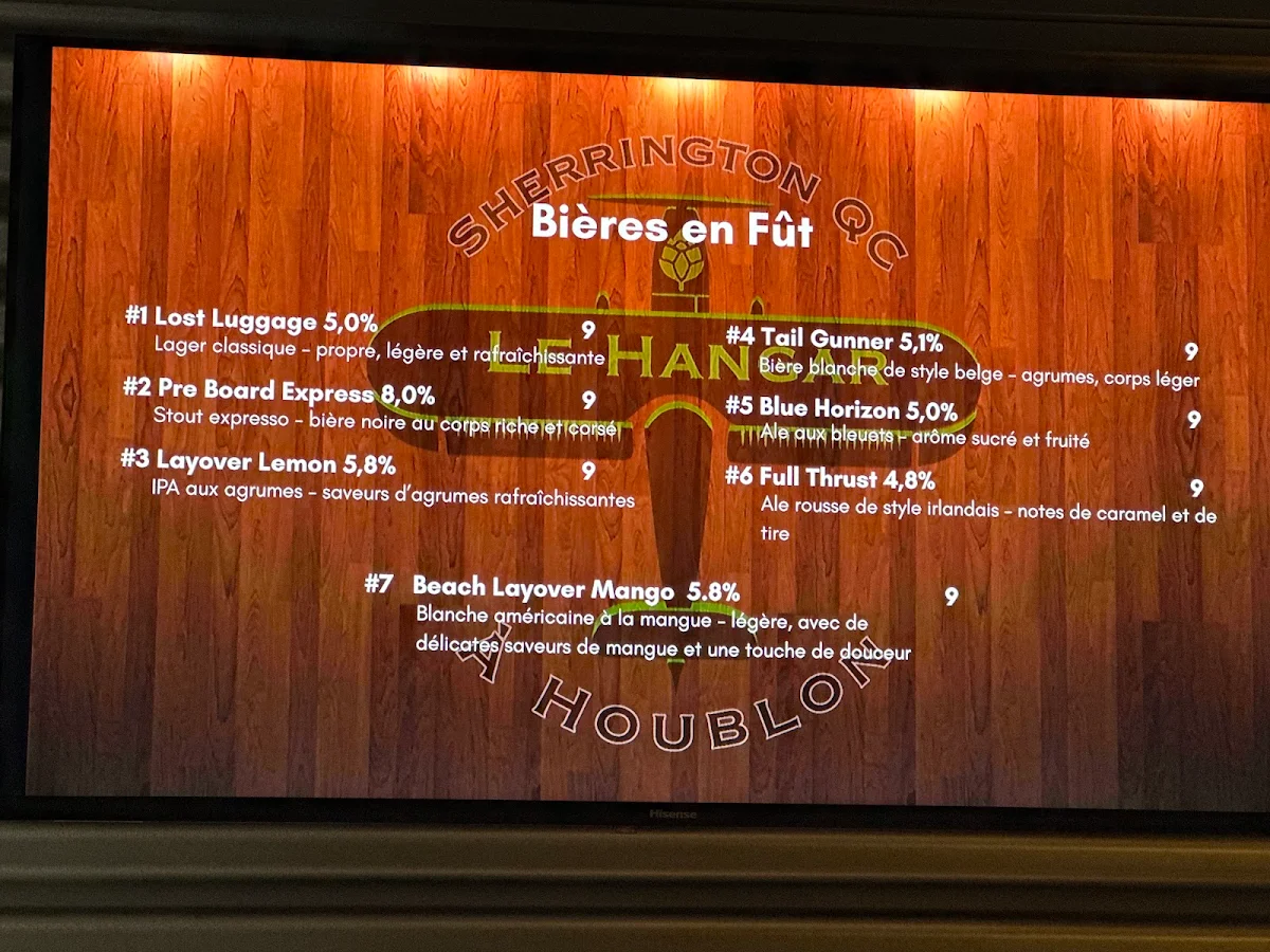 Menu, Le hangar à Houblon
