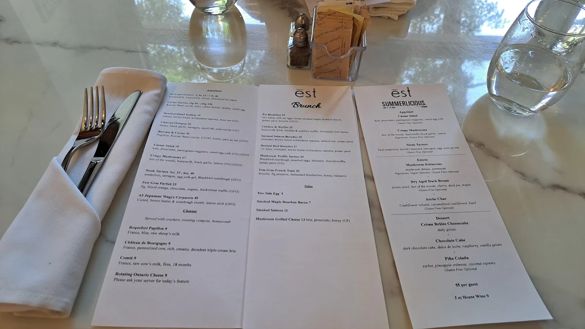 Menu, ēst Restaurant