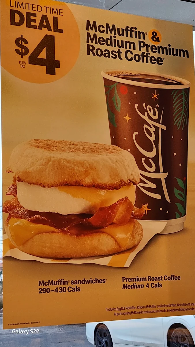 Menu, McDonald's