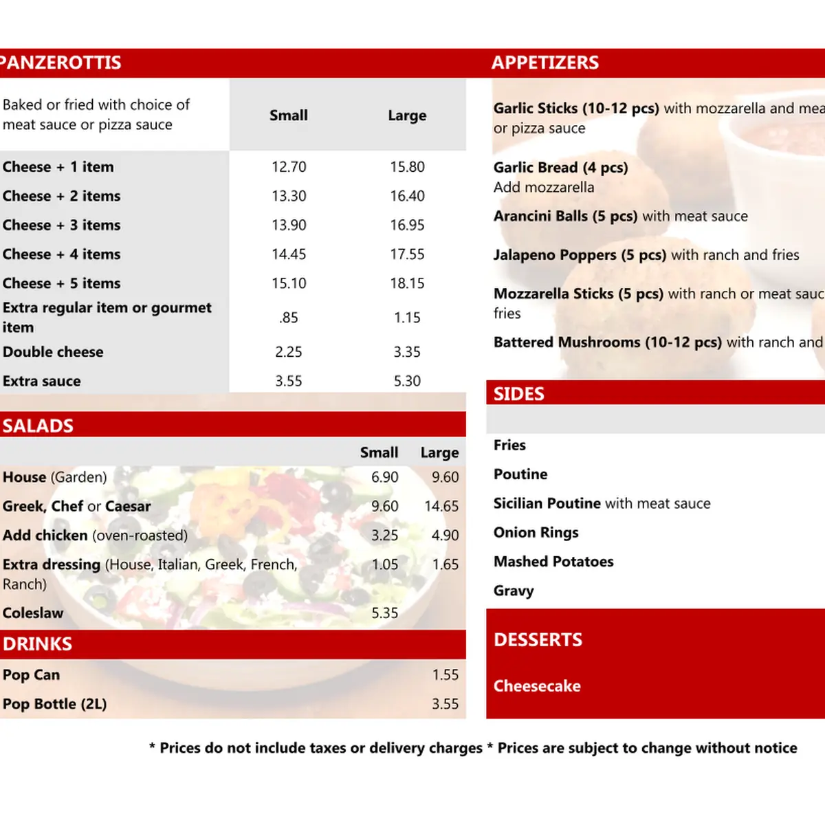 Menu, Windsor Pizza and Pasta House - Jefferson