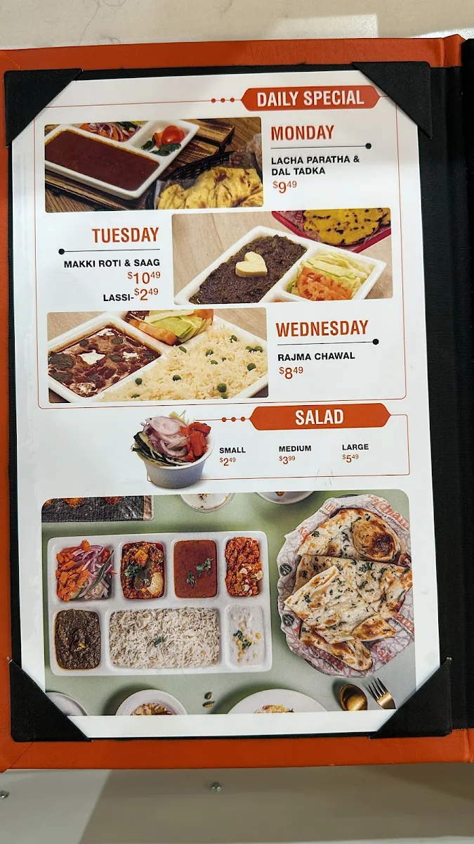 Menu, Rajdhani Sweets & Restaurant (Brantford)