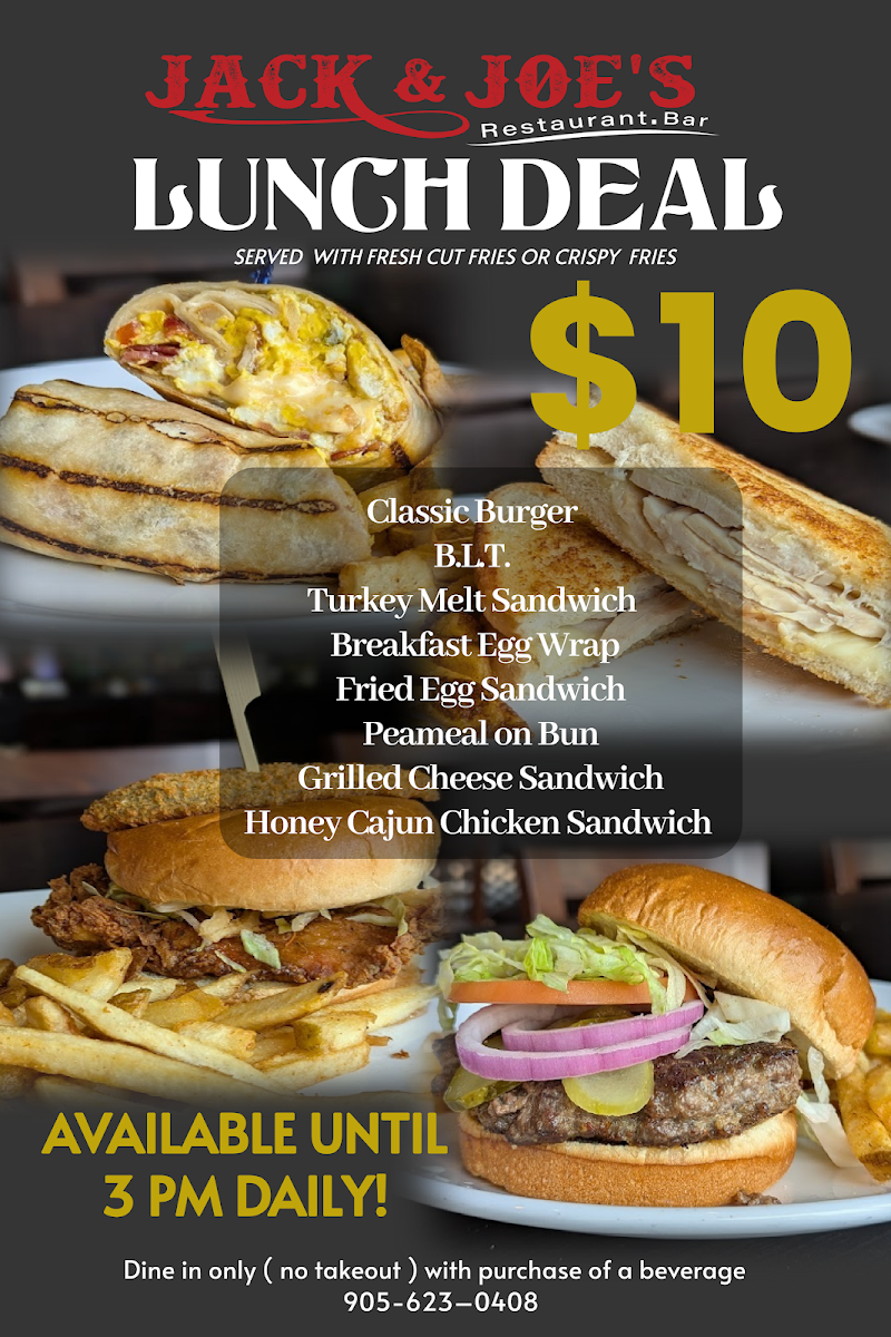 Menu, Jack & Joe's Restaurant.Bar