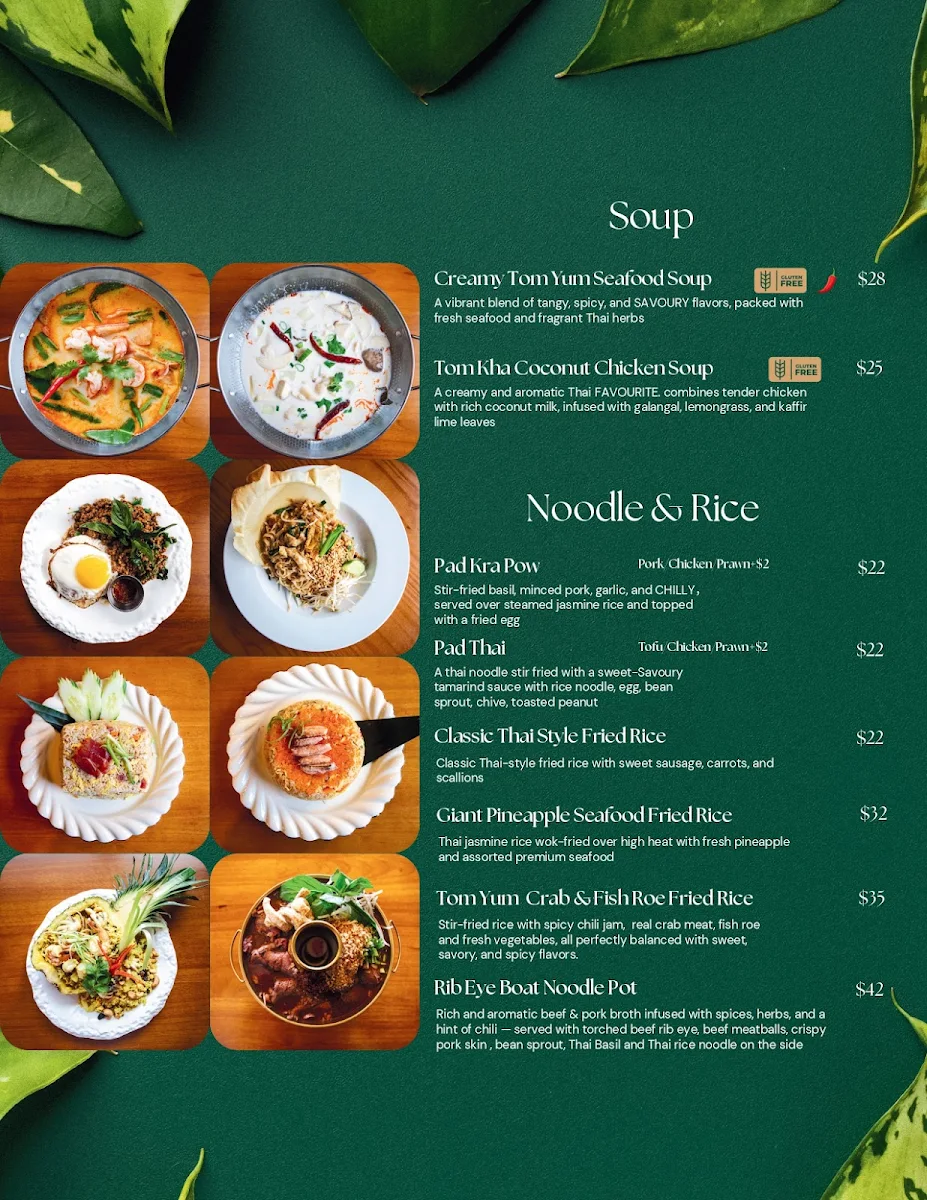 Menu, RENS Cafe & Bistro Thai Contemporary