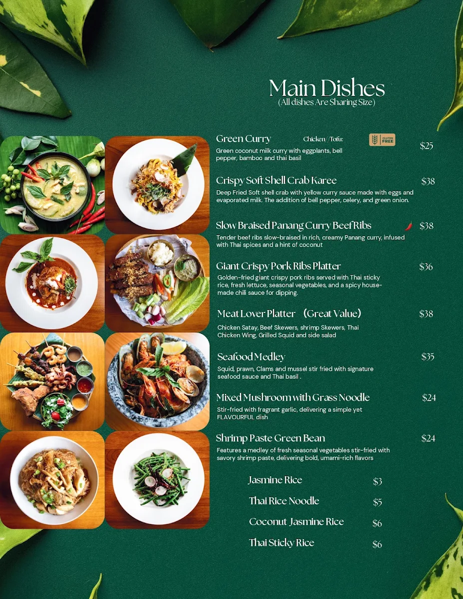 Menu, RENS Cafe & Bistro Thai Contemporary