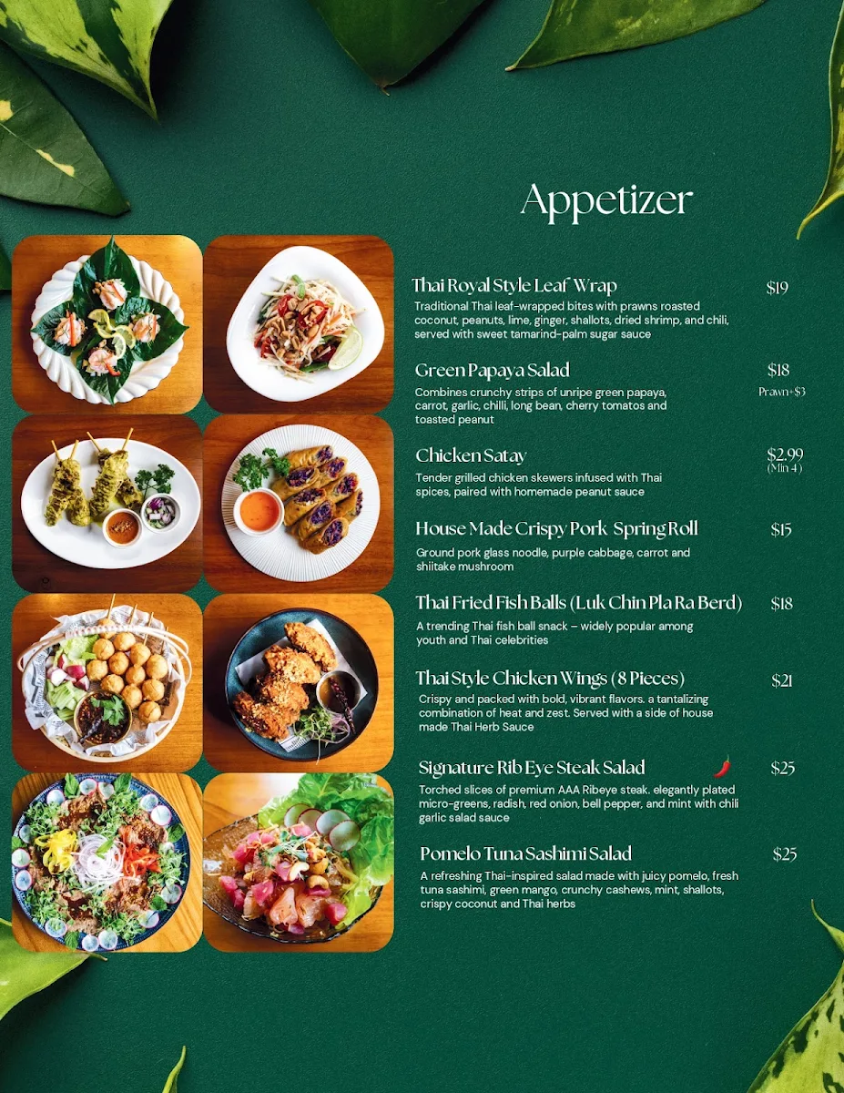 Menu, RENS Cafe & Bistro Thai Contemporary
