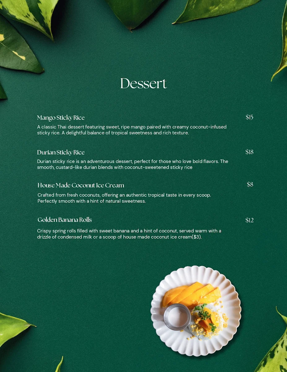 Menu, RENS Cafe & Bistro Thai Contemporary
