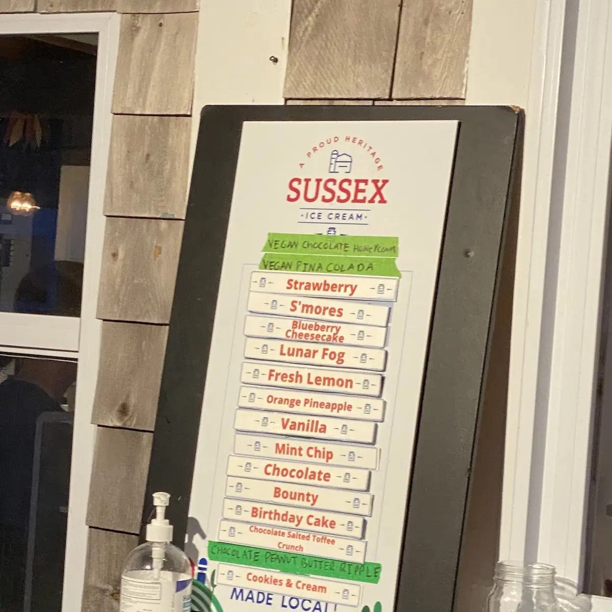 Menu, Tall Tom's Lemonade & Ice Cream