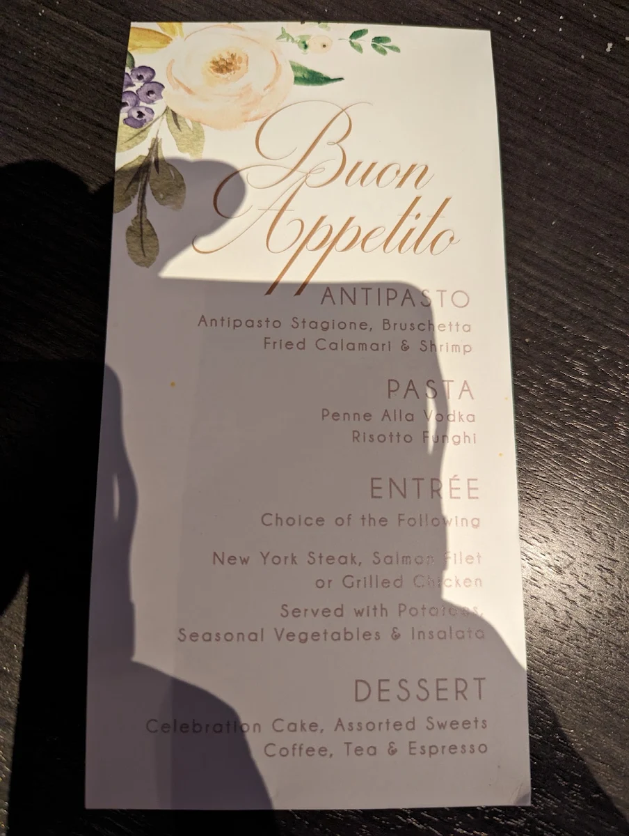 Menu, Romano's Restaurant