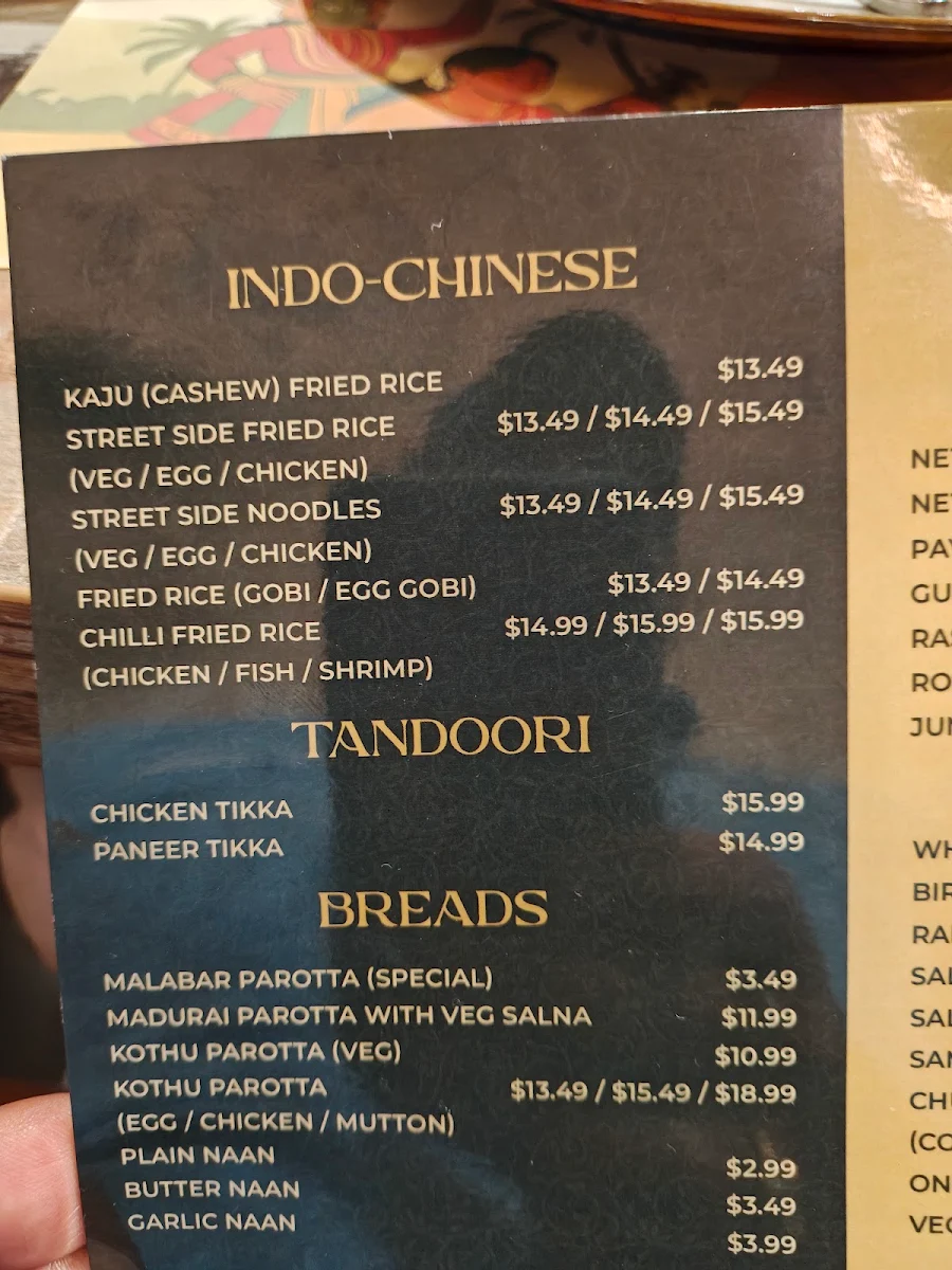 Menu, Simply South Kitchener | Indian Restaurant & Bar