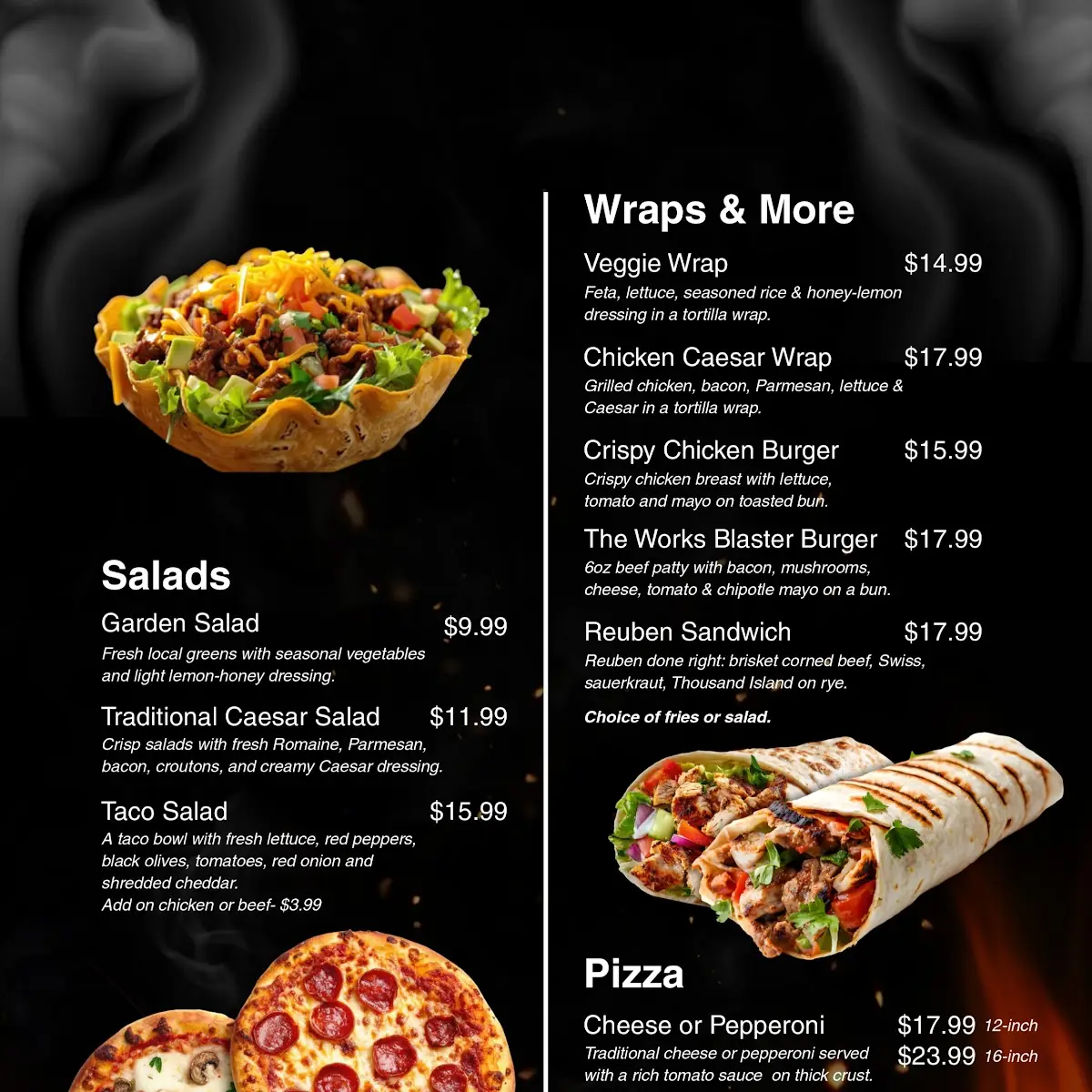 Menu, Blaster Power House