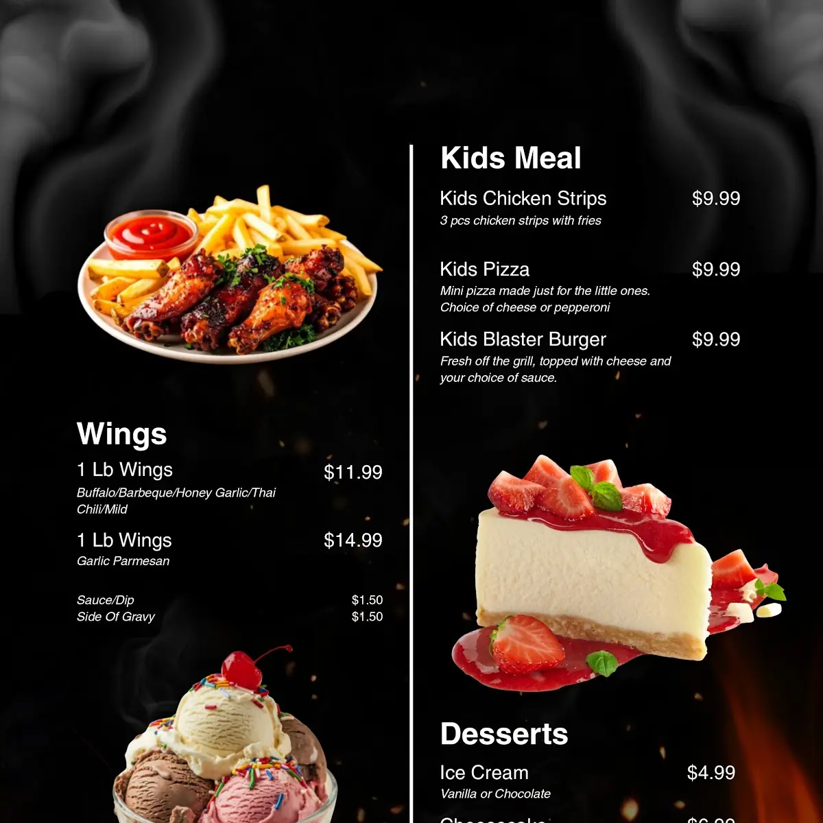 Menu, Blaster Power House