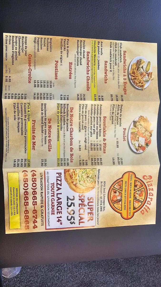 Menu, Pizzarata