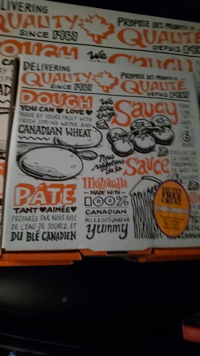 Menu, Pizza Pizza