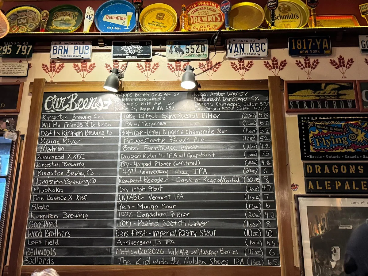 Menu, The Kingston Brewing Company