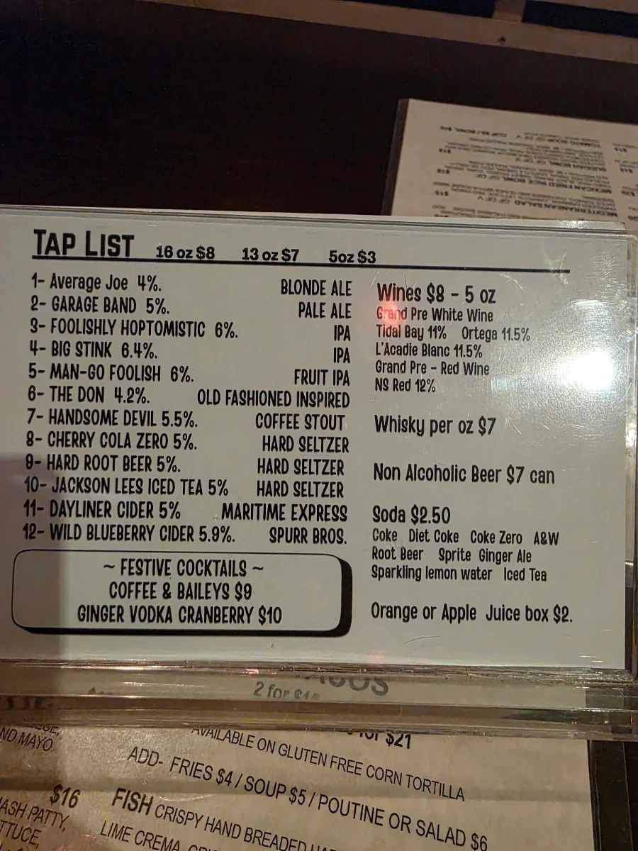 Menu, Roof Hound Brewing Co.