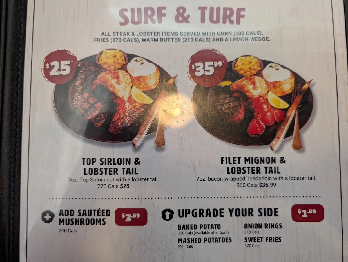 Menu, Chuck's Roadhouse Bar and Grill