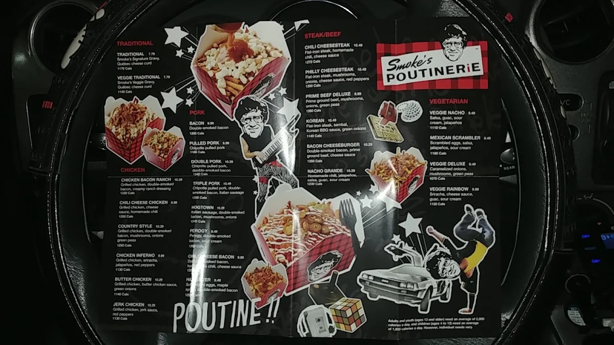 Menu, Smoke's Poutinerie Waterloo