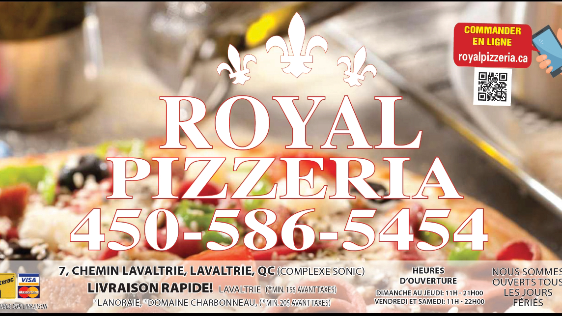 Menu, Royal Pizzeria
