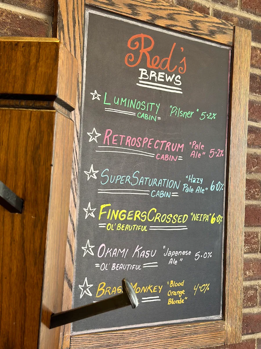 Menu, Red's Diner in Kensington