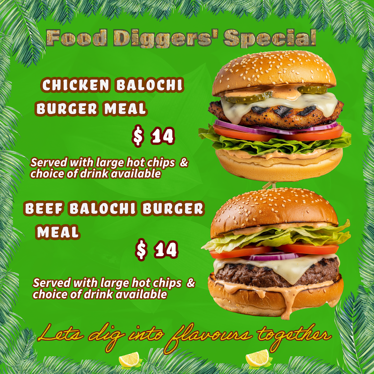 Menu, Food Diggers