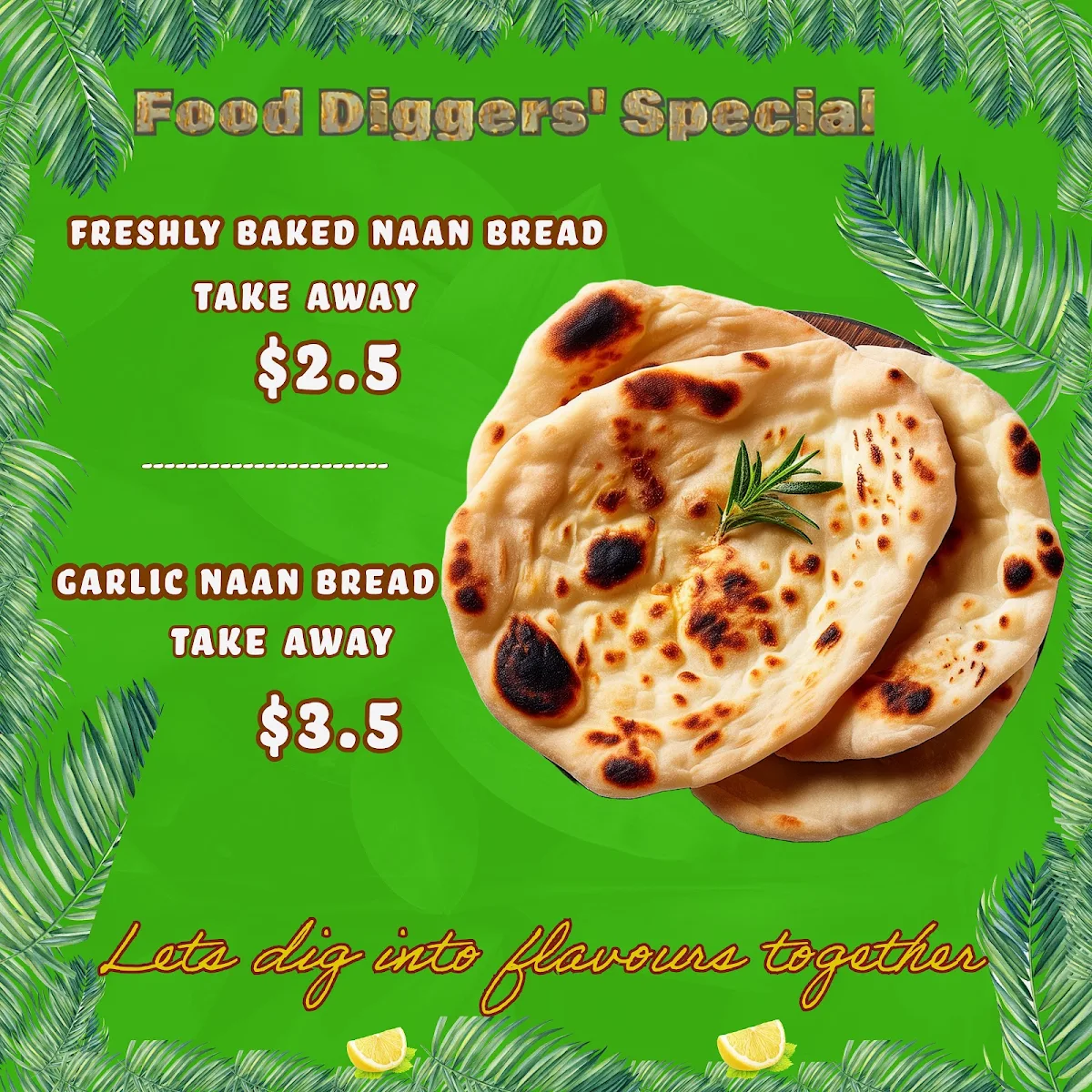 Menu, Food Diggers