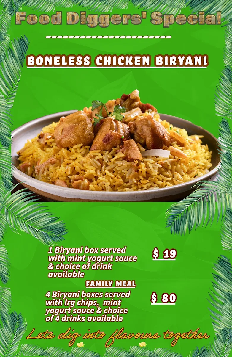 Menu, Food Diggers