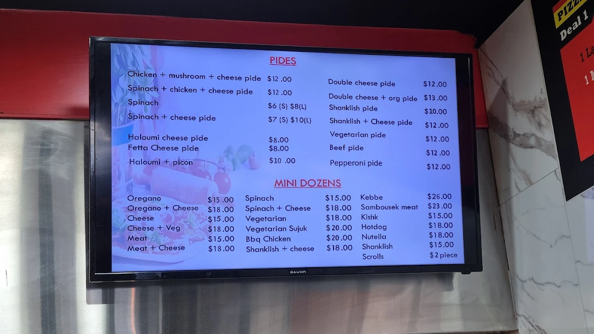 Menu, Mina Bakery & Sons