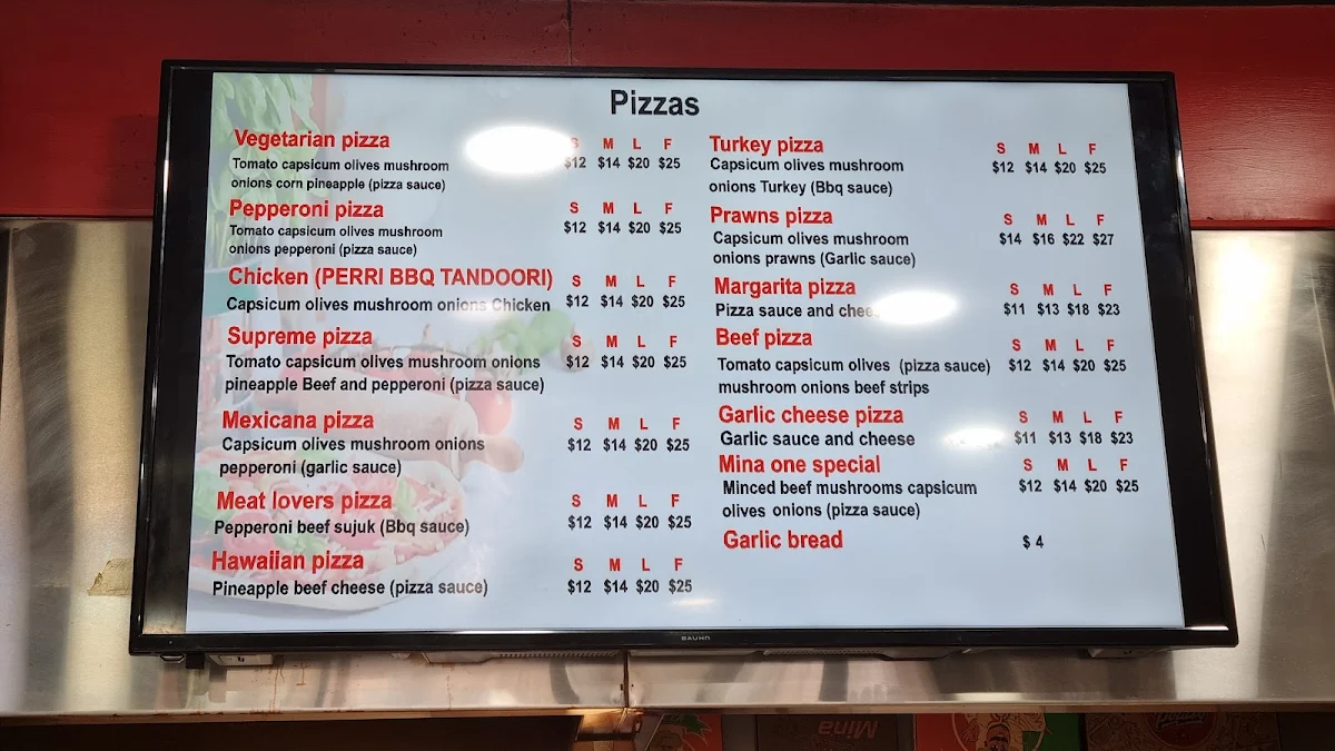 Menu, Mina Bakery & Sons
