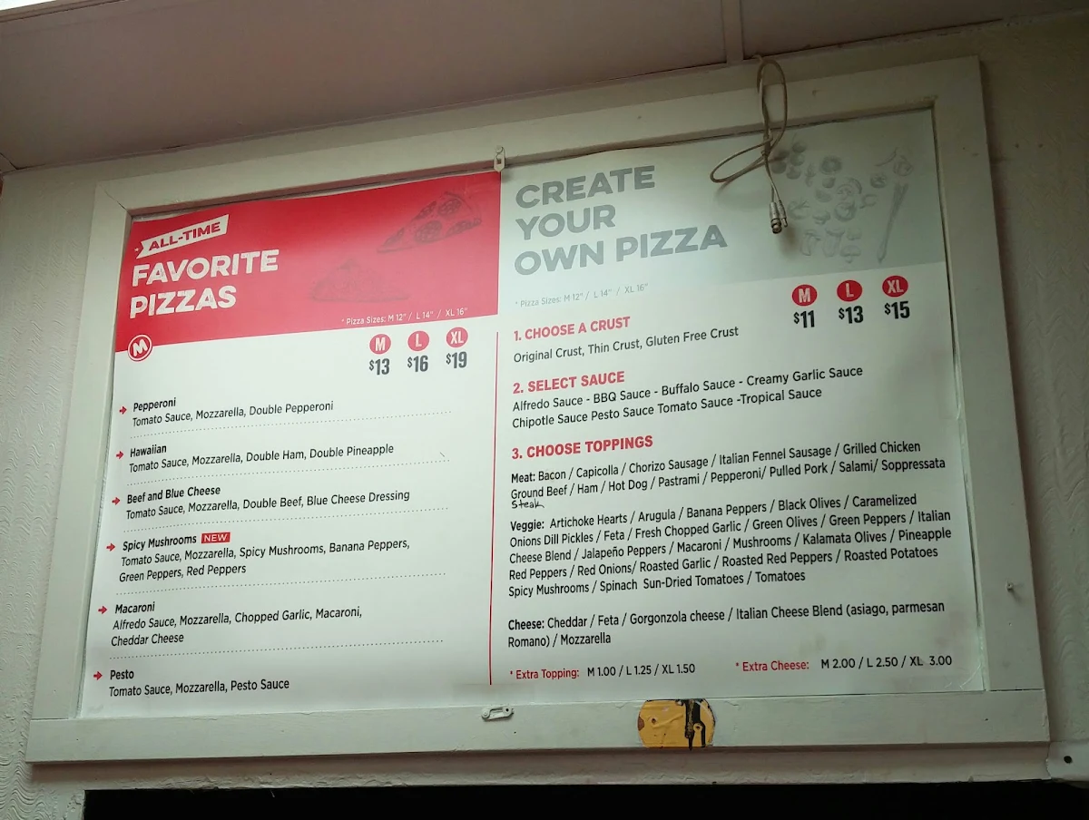 Menu, Megabite Pizza Commercial Drive
