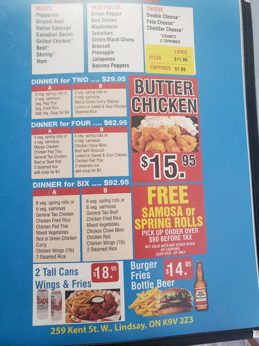 Menu, Spotstar Family Restaurant