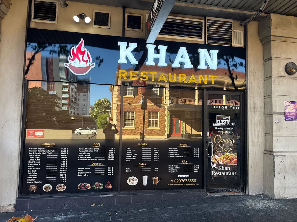 Menu, Khan Restaurant