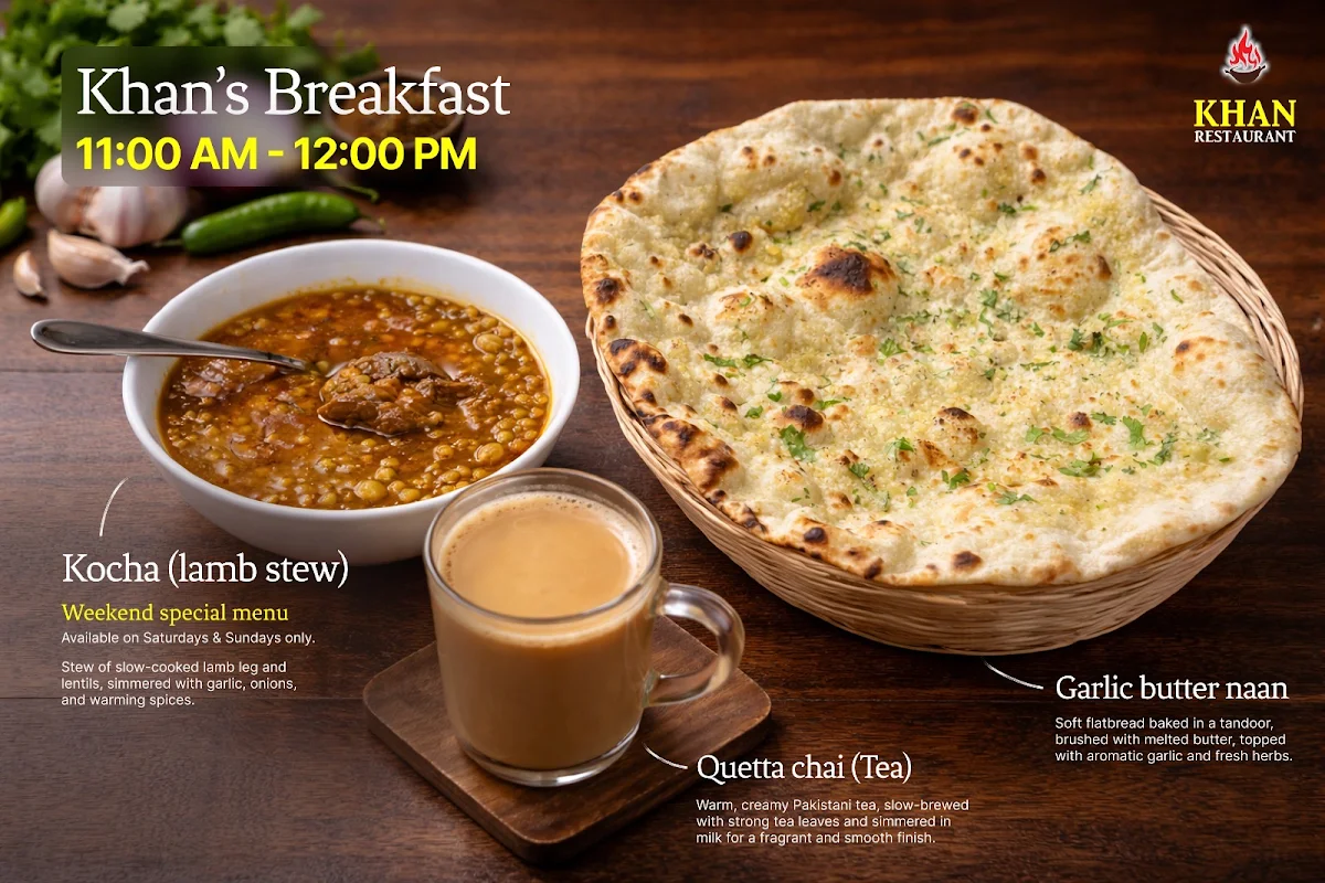 Menu, Khan Restaurant