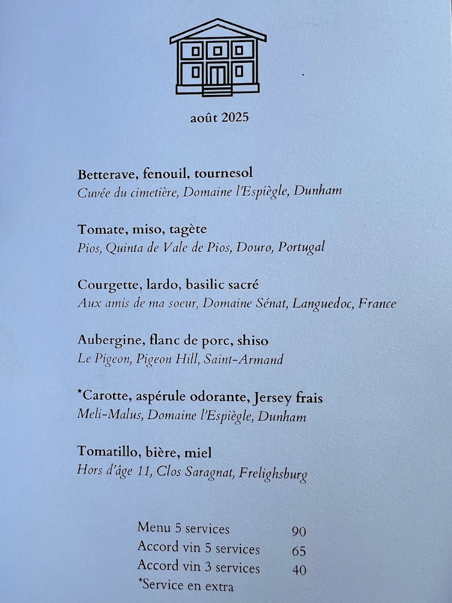 Menu, Espace Old Mill