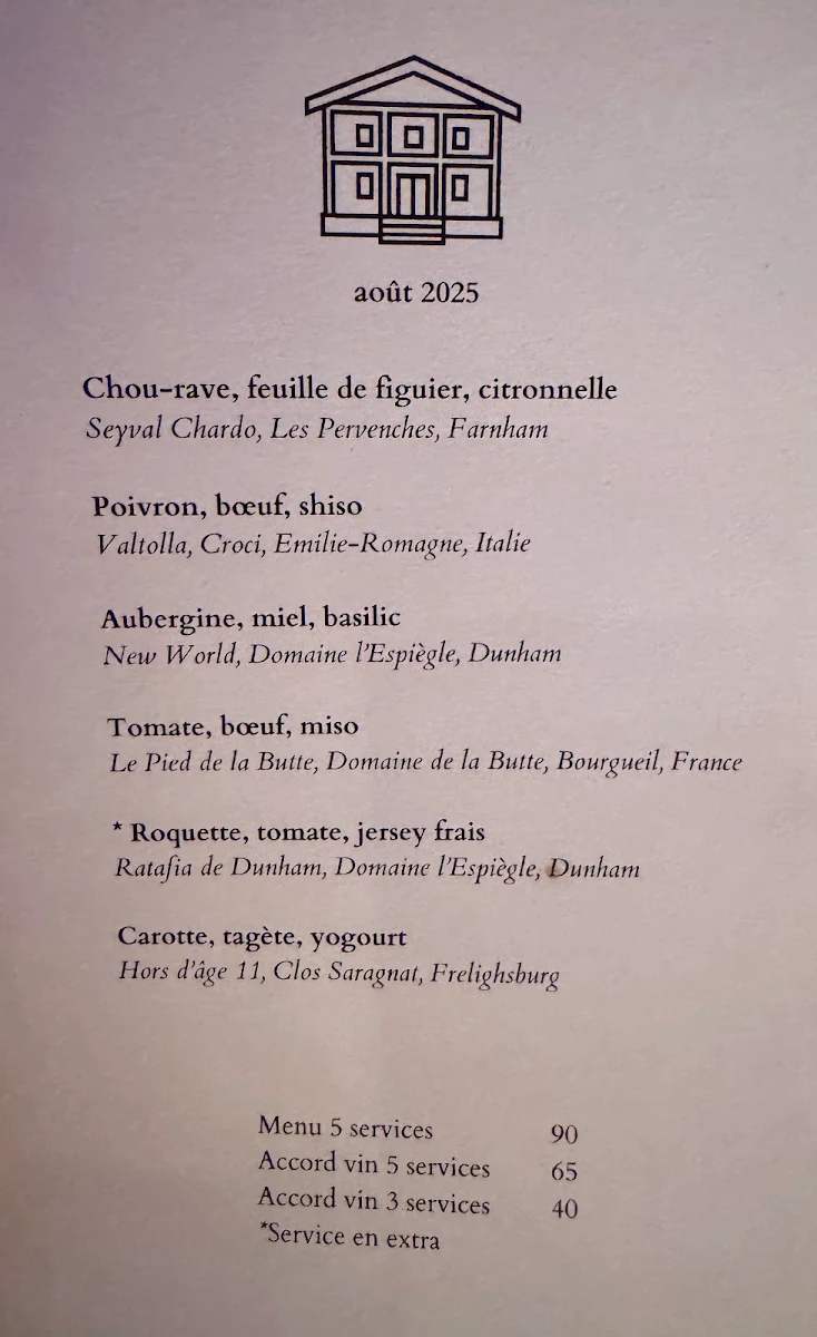 Menu, Espace Old Mill