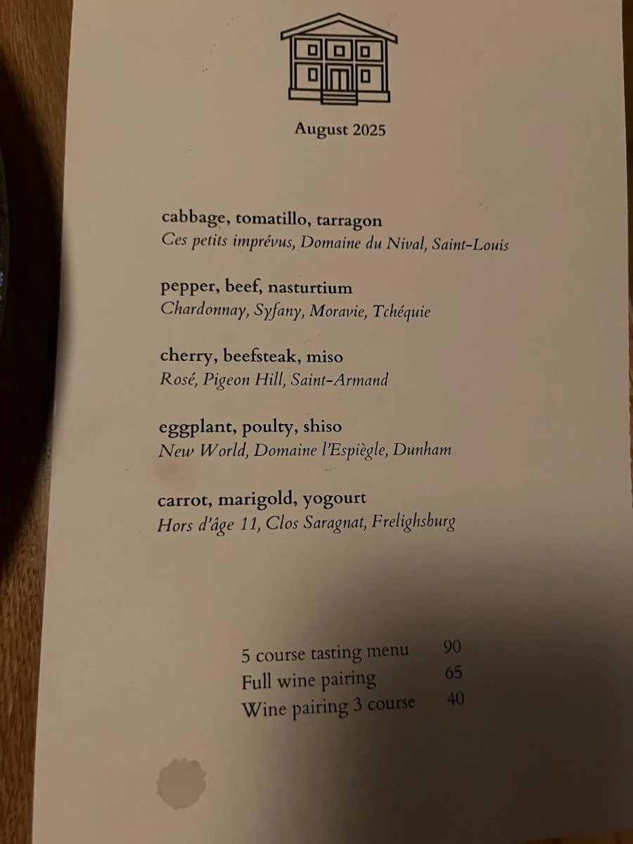 Menu, Espace Old Mill