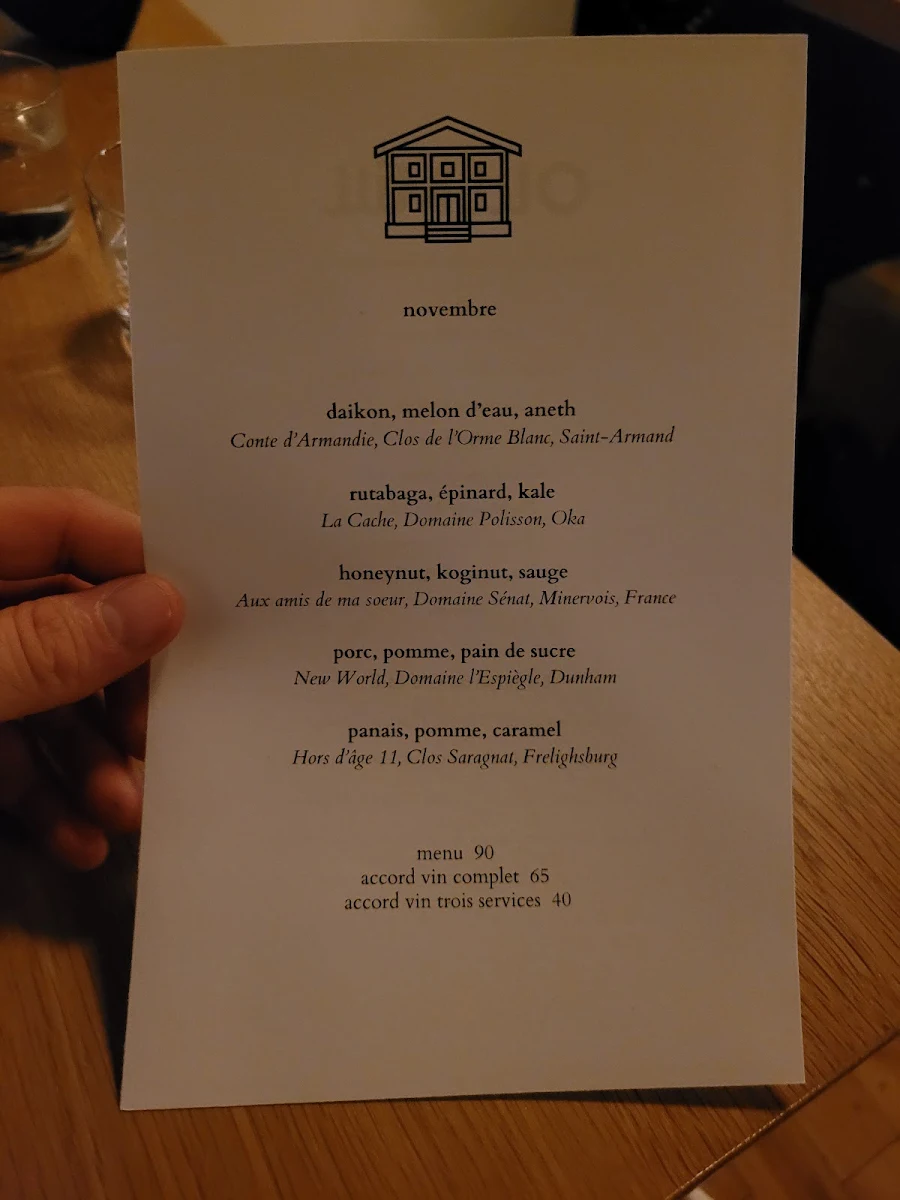Menu, Espace Old Mill