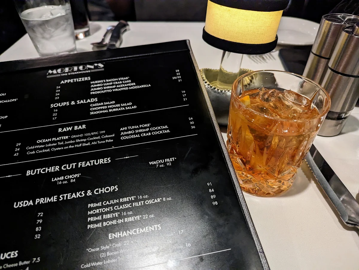 Menu, Morton's The Steakhouse