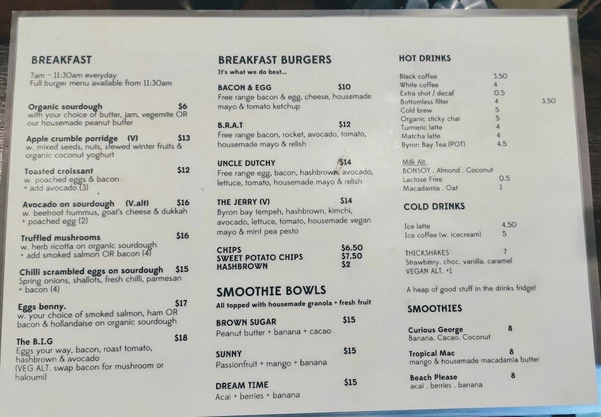 Menu, Old Maids