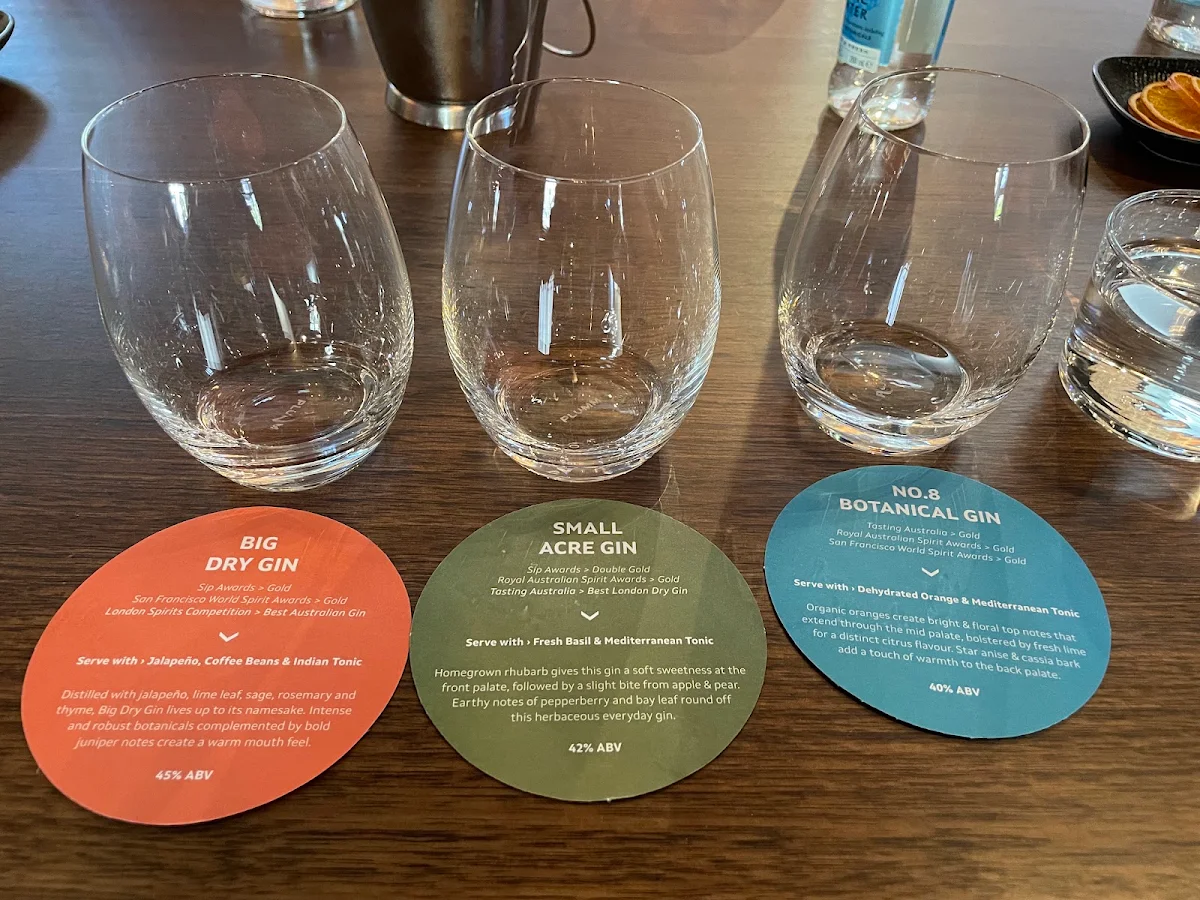 Menu, Ambleside Distillers - Hahndorf