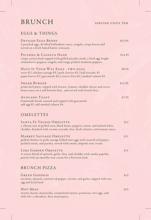 Menu, La Favella