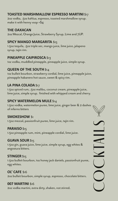 Menu, La Favella