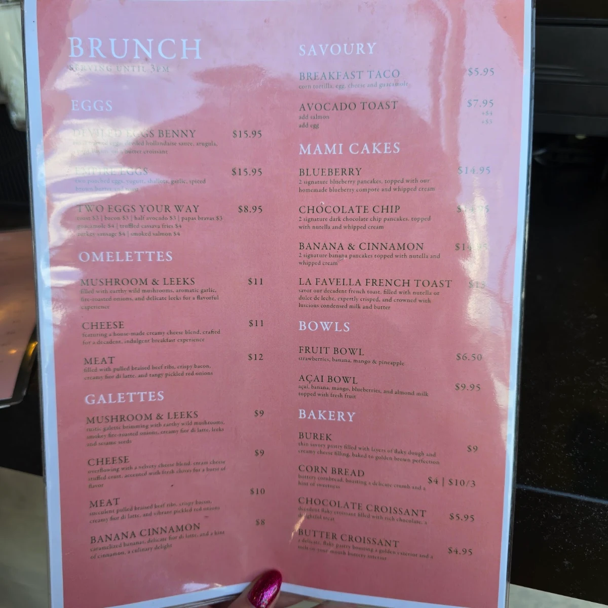 Menu, La Favella
