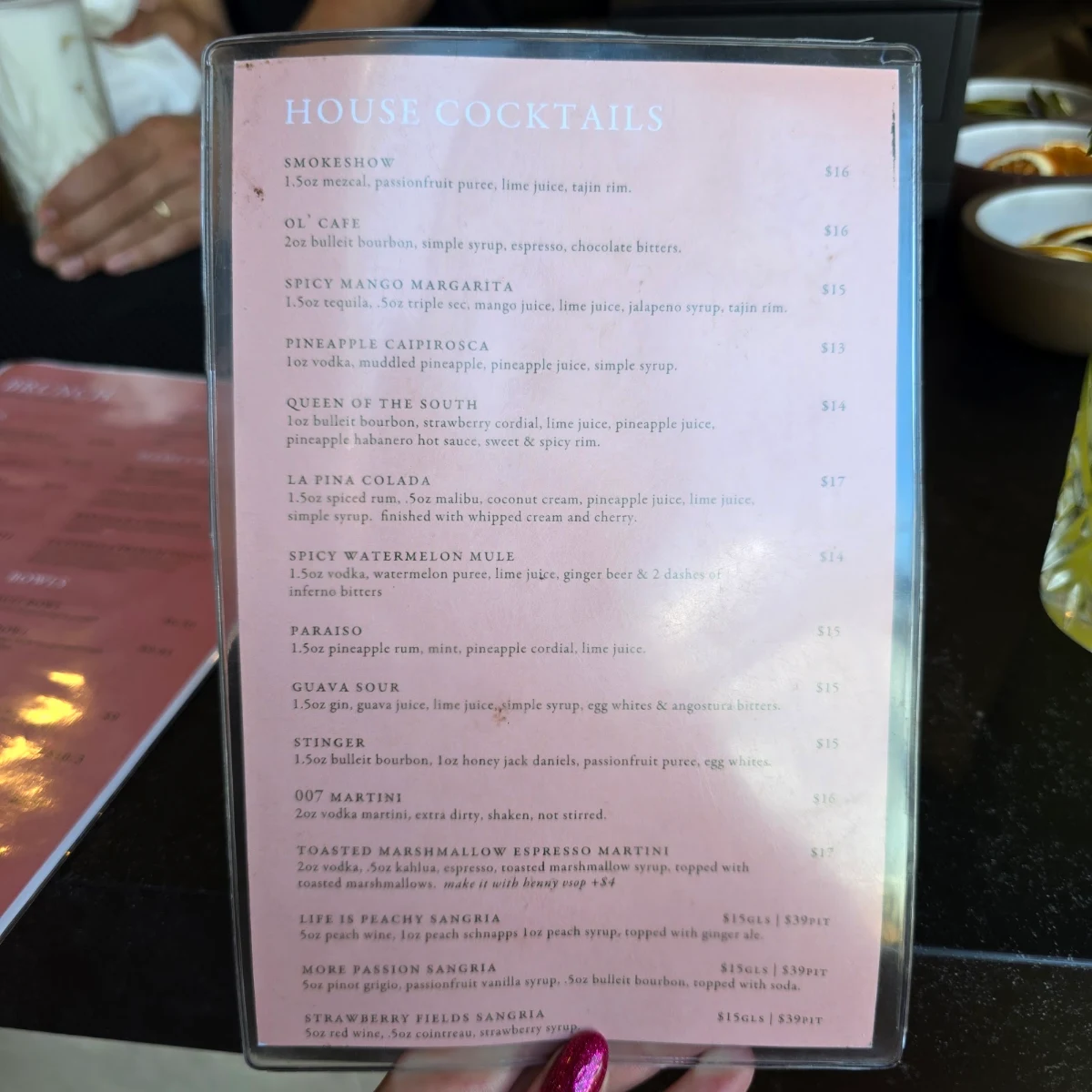 Menu, La Favella