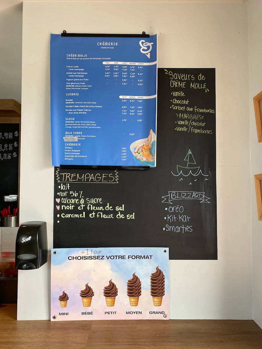 Menu, Le Zodiac Resto Crèmerie