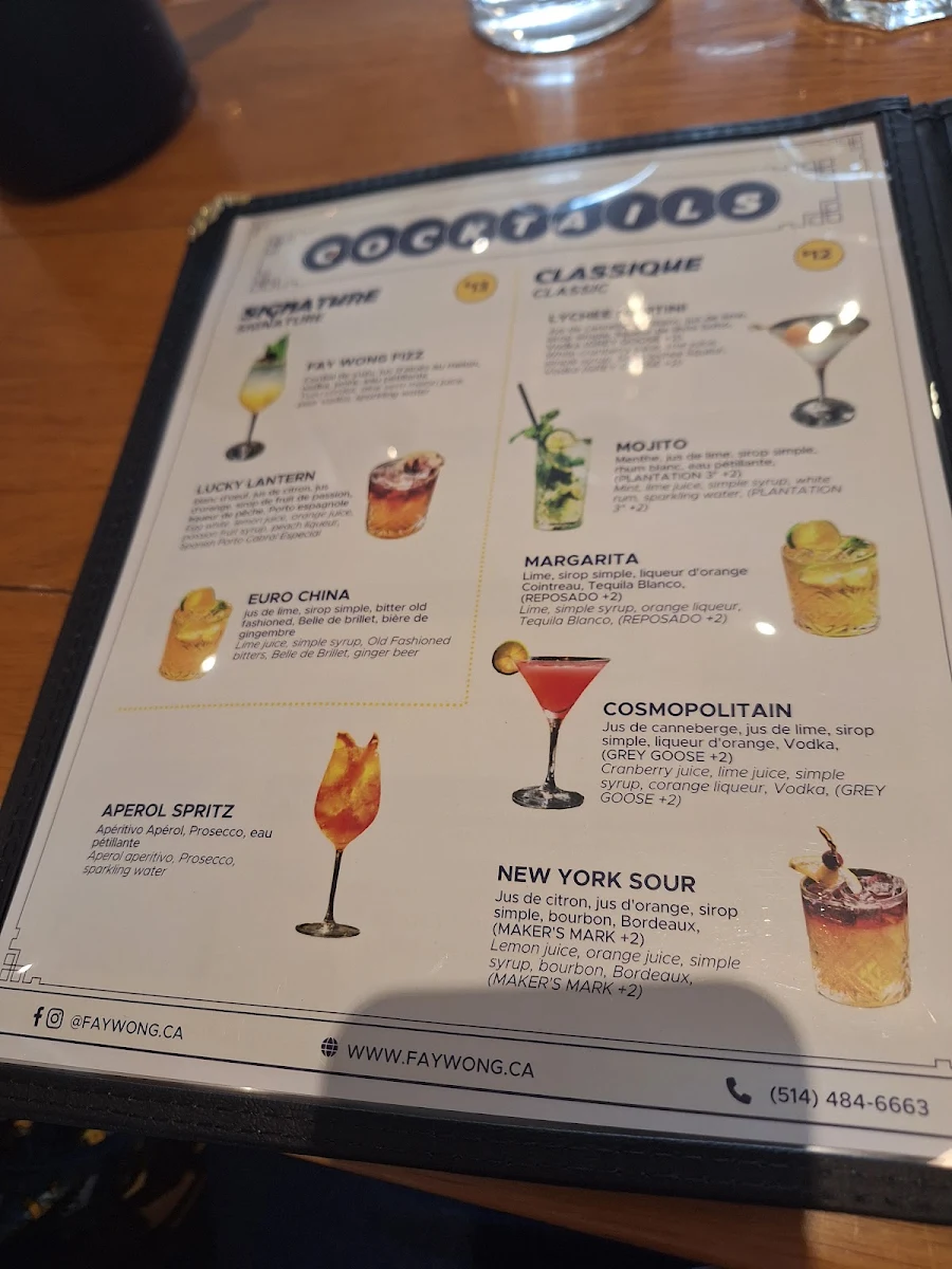 Menu, Fay Wong