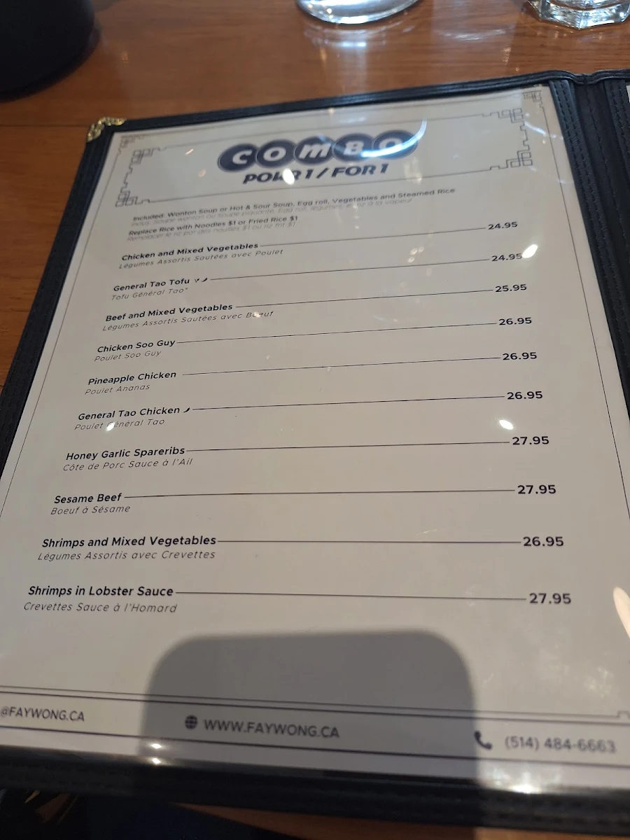 Menu, Fay Wong