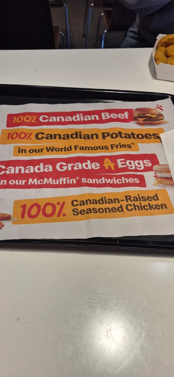 Menu, McDonald's