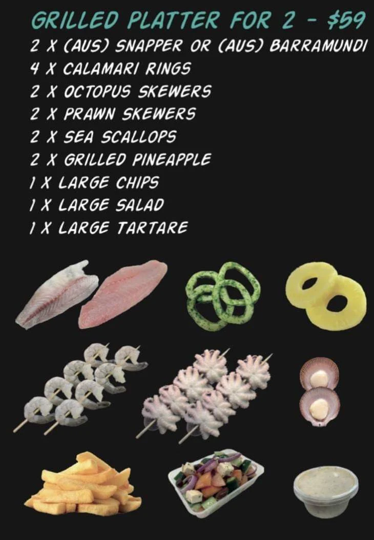 Menu, Pritchard Seafood