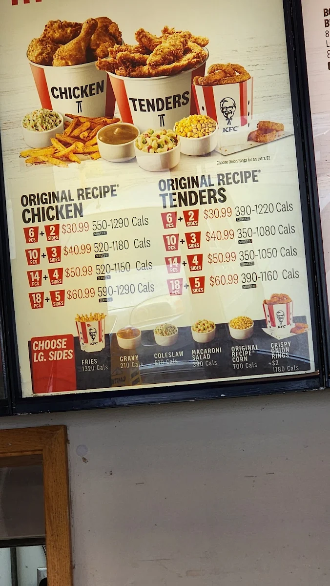 Menu, KFC